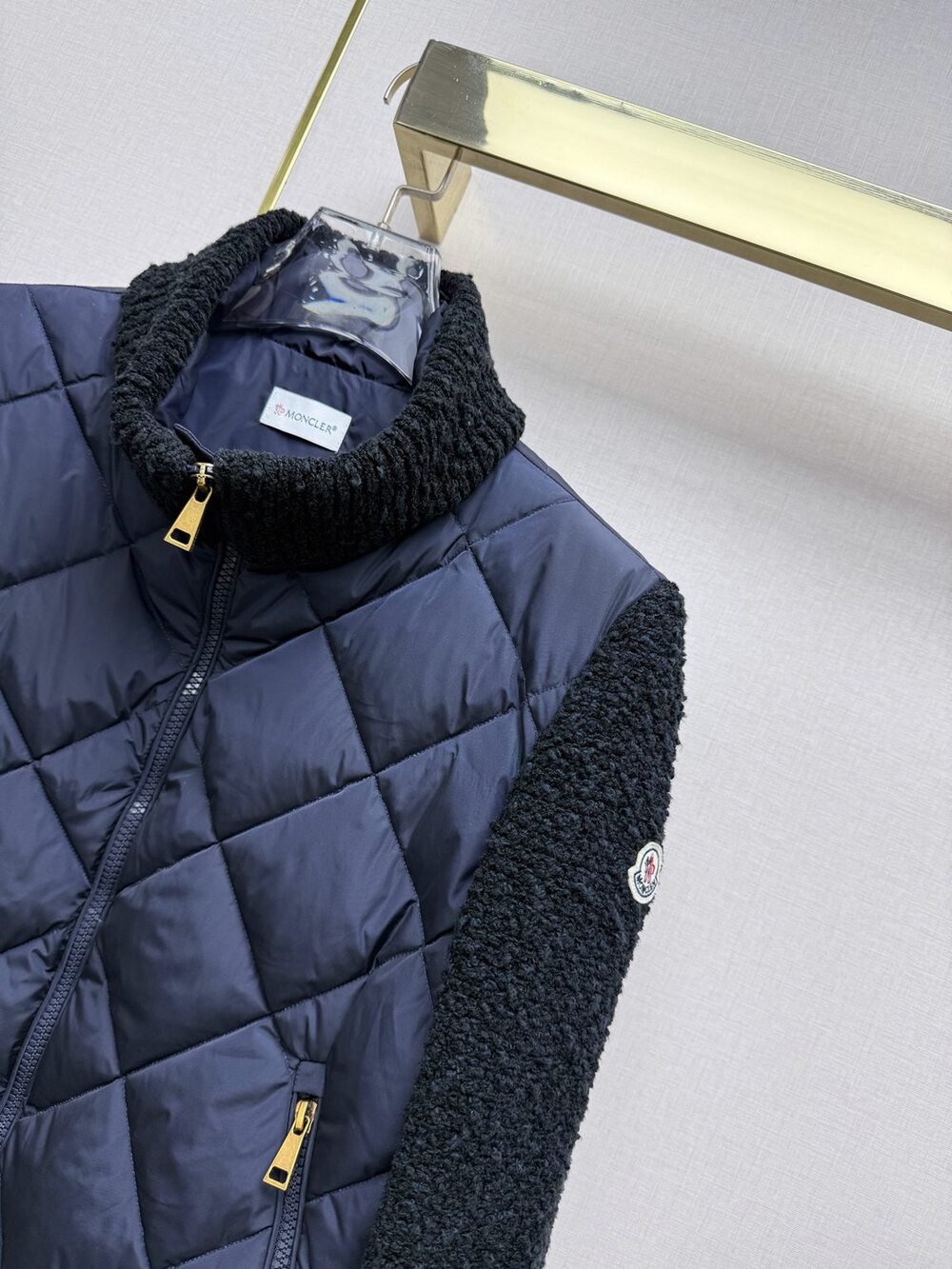 Moncler Drawstring Hem Knit Sleeve Puffer Jacket - Picture 3 of 9